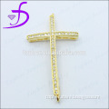 Micro pave setting gold plated silver jewellery cross pendant